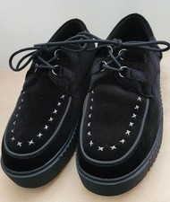 Gothicana EMP Creepers Schuhe Plateau Neu 40 Schwarz Samt Creeper Gothic Emo 