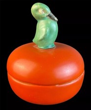 Art Deco Porzellan Dose Rot