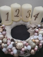 Adventskranz Rosa-Beige