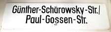 Originales Email-Bushaltestellenschild "Scharowsky/Gossen-Str." (ER), gut erh.