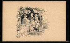 Künstler-AK Ludwig Richter: Aus dem Richteralbum, Sommerabend 