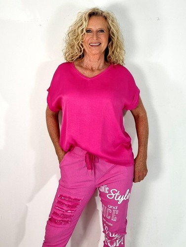 Damen shirt pink basic - pink,