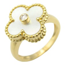 Van Cleef & Arpels Vintage Alhambra Ring 1PD Ring Schmuck K18 Gelbgold