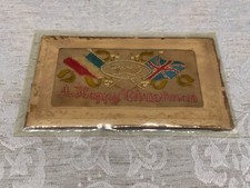 ANTIKE KARTE WEIHNACHTSKARTE MIT STICKWERK