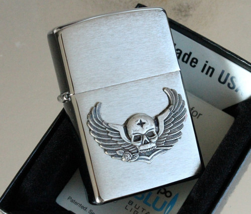Zippo lighter winged skull - zippo,