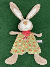 SIGIKID Schmusetuch Kuscheltuch Hase MÖRE BRÖD Braun/ Grün Kreise Blumen 35 cm
