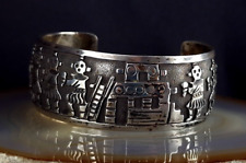 Armspange Silber Indianer Kachina Hopi Floyd Becenti Jr - selten & Original 
