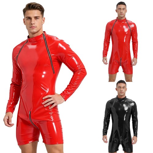Herren wetlook body langarm - body,