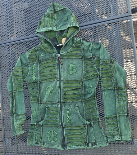 Patchwork jacke mit kapuze - patchwork,