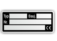Typenschild, unbeschriftet