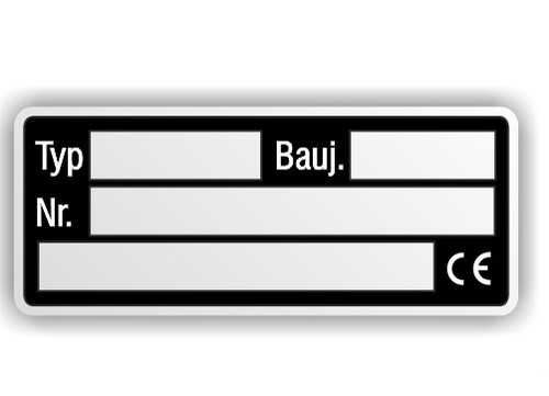 Typenschild unbeschriftet - typenschild,,