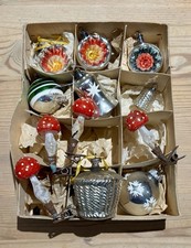 Konvolut alte Weihnachtskugeln Christbaumkugeln Lauscha Pilze alt Baumschmuck