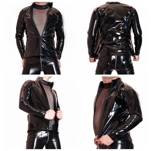 Herren pvc leder blazer - pvc,