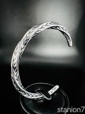 Armreif Arm Schmuck Verdreht Armband Edelstahl Damen Herren Wikinger Biker 126