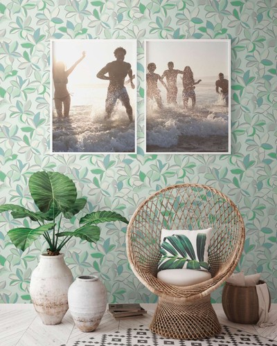 Florale vliestapete mit - florale,