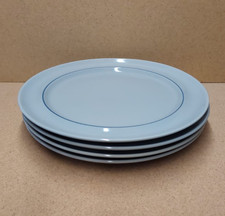 Kaari grau - blauer Innenrand v. Rosenthal 2.Wahl , 4 Speiseteller Ø 26 cm (DB)