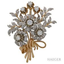 Brosche in floraler Form Gelb