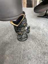 Massiver Messing Aschenbecher Zahnstocher Halter Vintage