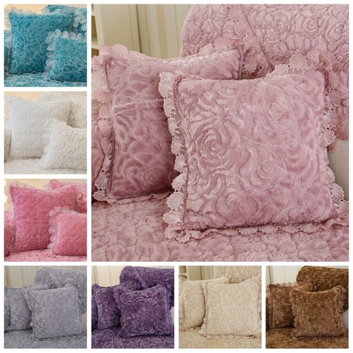 Florale faux fur kissenbezug - florale, faux-fur-kissenbezug