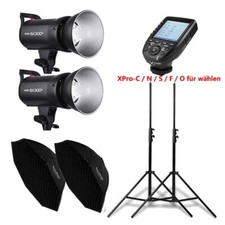 2X Godox SK300II 300Ws Studioblitz + 95cm Grid Softbox + Stative + Xpro Auslöser