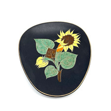 Ruscha Keramik Dekoteller Vintage 60er | Sonnenblume Handbemalt Retro