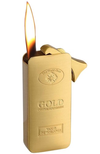 Goldbarren feuerzeug - goldbarren,