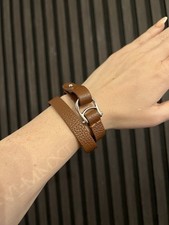Aigner Double Tour Bracelet Hufeisen Lederarmband cognac Luxus Designer unisex