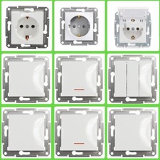 Schneider Asfora Weiß Steckdose Taster Schalter Jalousie Dimmer SAT-TV Rahmen