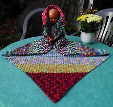 Babydecke Kuscheldecke hochwertige Sockenwolle Handarbeit ca.100 x 100 cm Neu