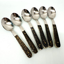 Jagdbesteck Geweih Hirschhorn 6 Kaffeelöffel 13,2 cm #1