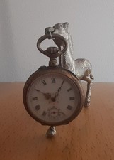 Taschenuhrständer, Taschenuhrhalter, silberfarbenes Metall