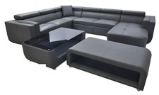 Ledercouch Eckgarnitur Sofa