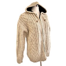 Wolljacke beige Strickjacke