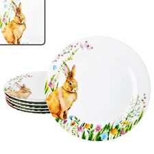 6x Osterfreude Speiseteller Ø27cm Porzellan 6 Pers Platte groß Essteller Hase