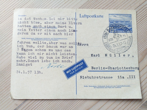 Luftpostkarte deutsche post - luftpostkarte,