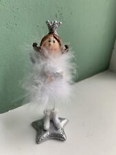 Zauberhafter Engel mit Federboa Deko-Figur Weihnachten, Ca. 15 Cm