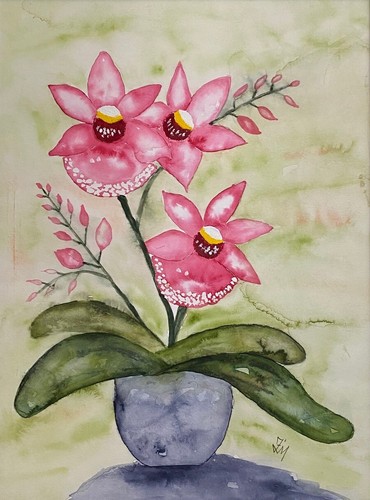 Orchidee original aquarell - original,