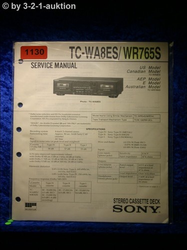 Sony service manual wa8es - sony,