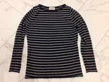 Just Cashmere 38/M Damen-Pullover 100% Kaschmir blau-grau gestreift