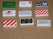 Lego 2 Fliesen  1x2 bedruckt oder beklebt 3069 große  Auswahl (FL5)