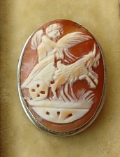 Antike Muschel-Kamee Brosche
