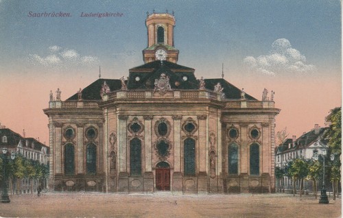 Saarbrücken ludwigskirche - ak,