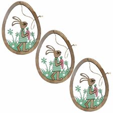 Oster Deko Holz Fensterbild 3 x Hase mit Möhre Höhe: 15cm Dekoration Fensterdeko