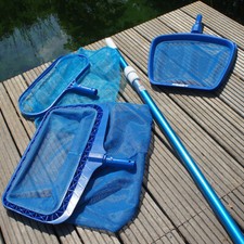 Poolkescher Laubkescher Sets mit Teleskopstange Teich Reinigung Boden Kescher