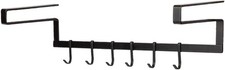 Wenko Küchenreling mit 6 Haken, Wandmontage, schwarz, 40 cm – 420028_B
