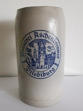 Alter Bierkrug 1 Liter Aschenbrenner Vilsbiburg  - Brauerei Bier Krug