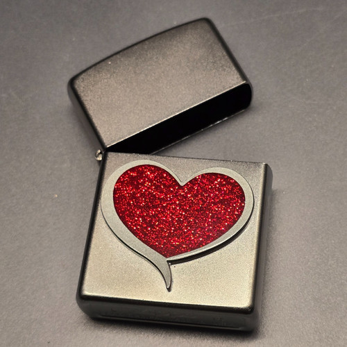 Zippo glitzer herz emblem - zippo, herz,