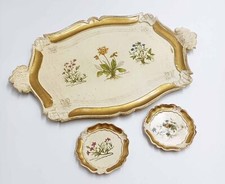 Tablett Set florales Motiv Chabby Chic Retro Vintage Untersetzer Geschenk Deko