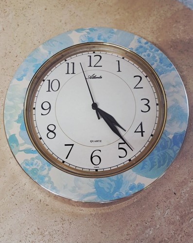 Atlanta quartz wanduhr blau - quartz, wanduhr,
