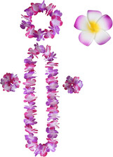 5Pcs Blumenkette Deko Leis Blumenketten Hawaii Ketten Blumen Mit Halskette Stirn
